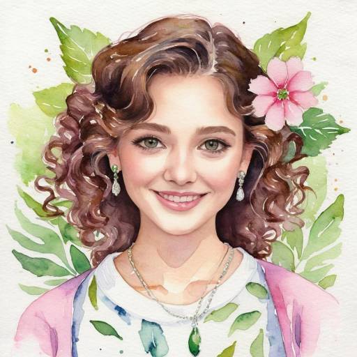 Charming Watercolor Portrait of a Girl