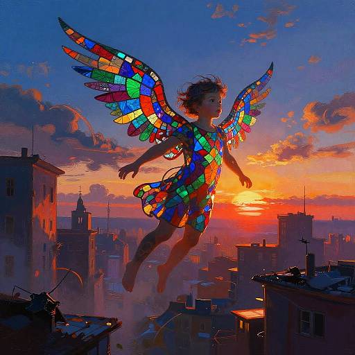 Surreal Floating Child in Dreamscape