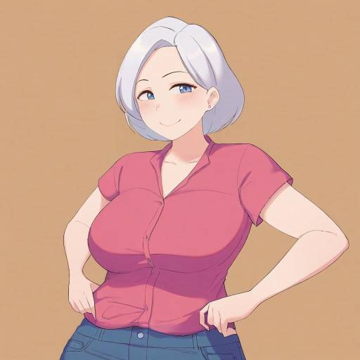 Mature Woman with Silver Bob Hairstyle