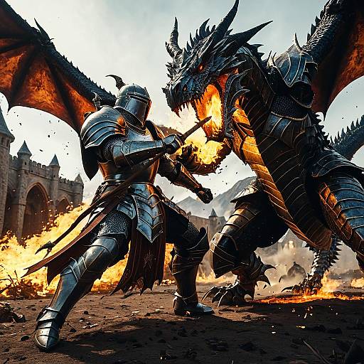 Epic Knight vs Fire-Breathing Wyvern Battle