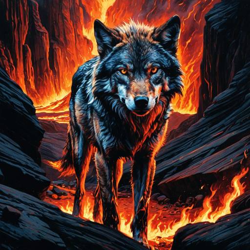 Molten Wolf in Fiery Canyon