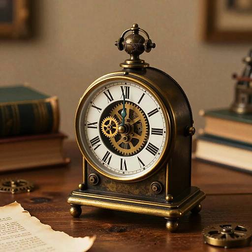 Elegant Vintage Steampunk Clock Scene