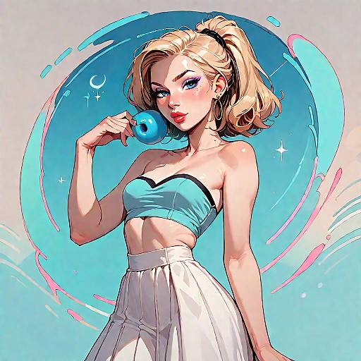 Blonde Ponytail Girl with Bedroom Eyes