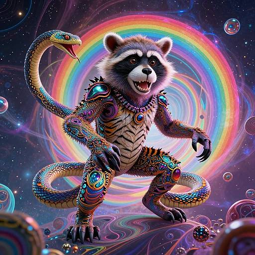 Psychedelic Nue Hybrid with Rainbow Nebula