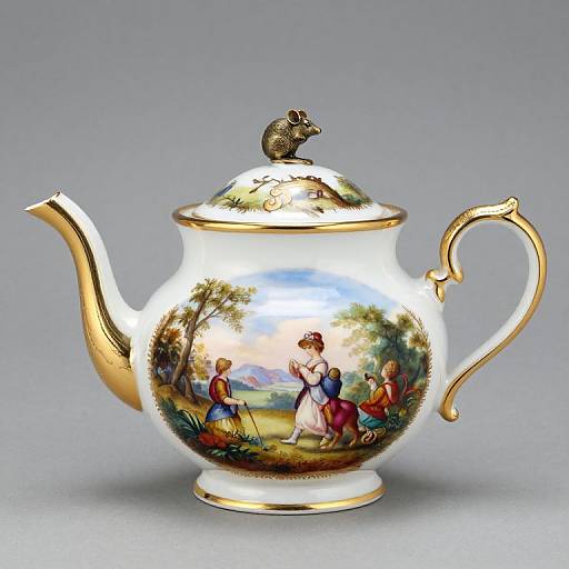 Antique French Limoges Teapot Artistry