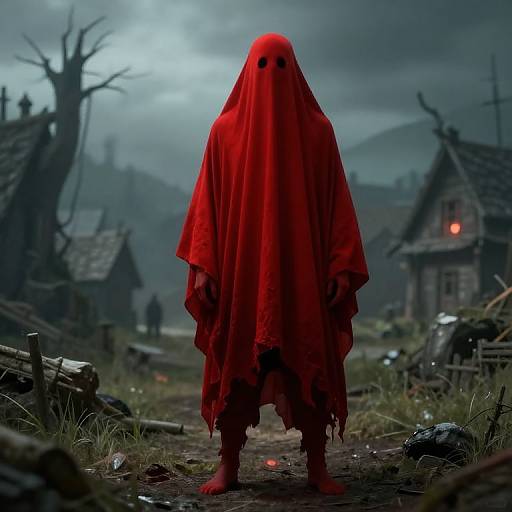 Red Ghost Fantasy Villager Art