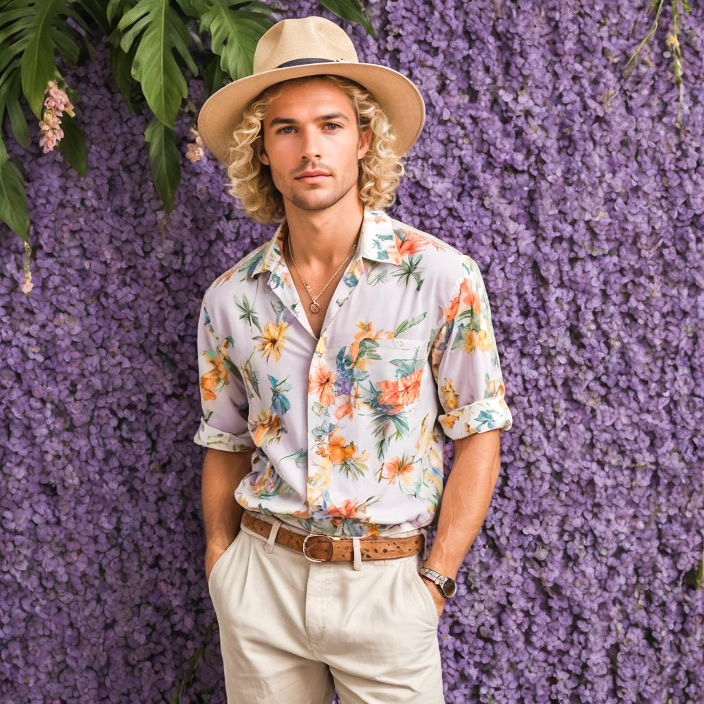 Stylish Man in Bohemian Festival Outfit