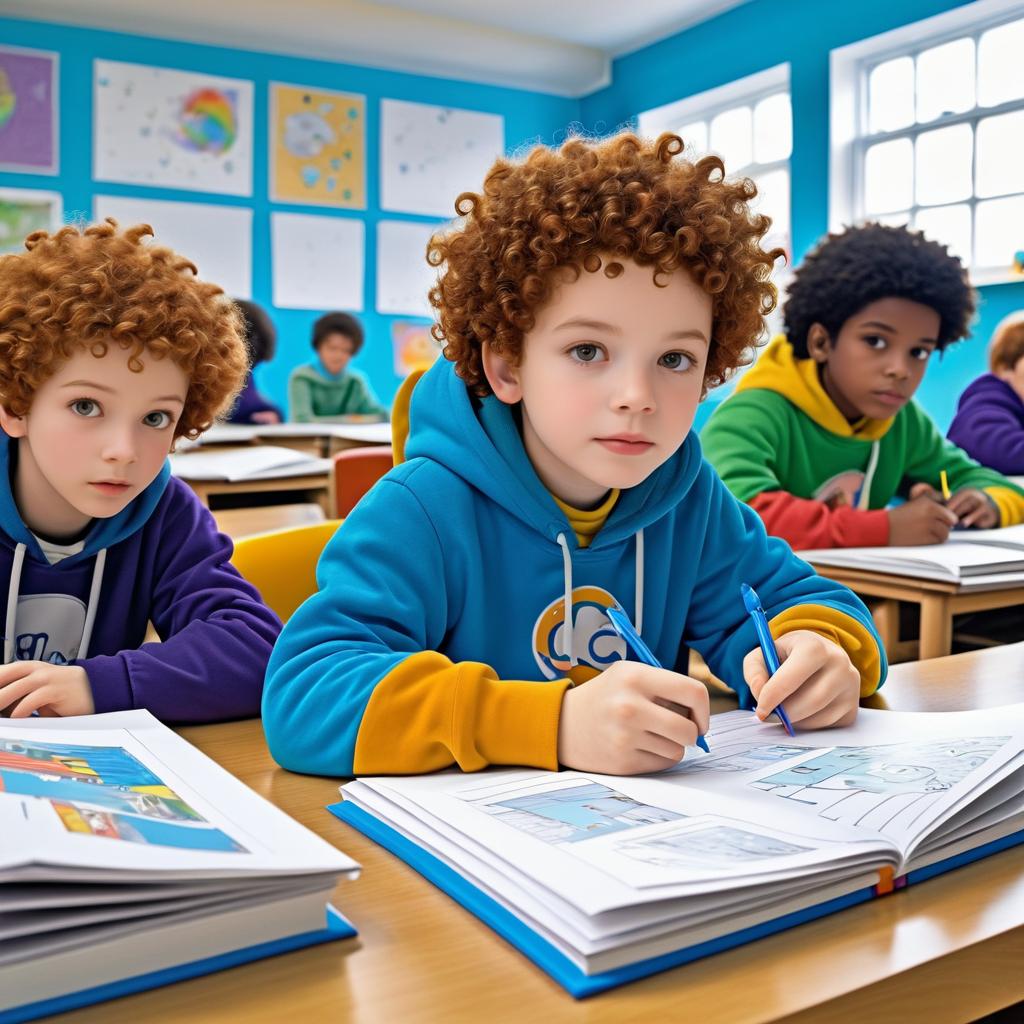 Young Boy in 2010 UK Classroom Art