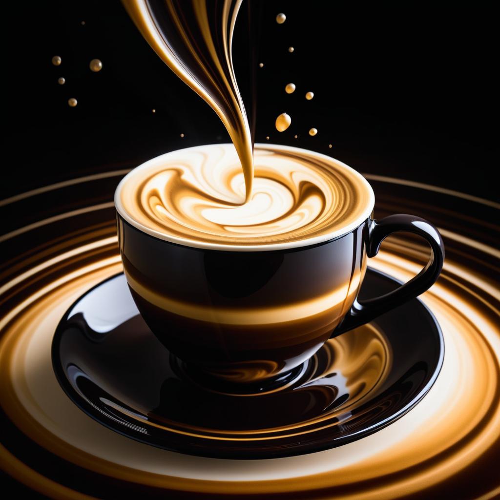 Elegant Cream Swirl in Coffee Cup