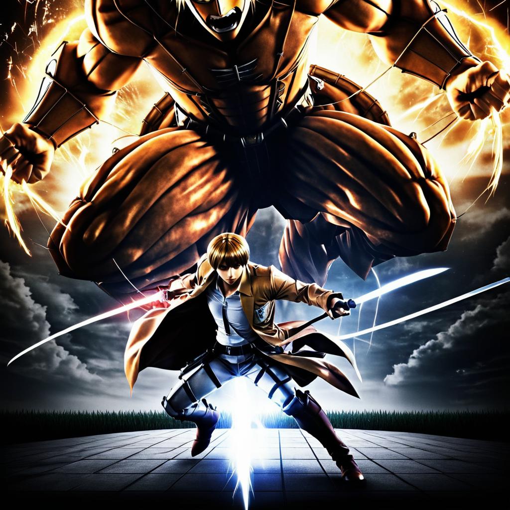 Anime Poster of Light Yagami as Titan