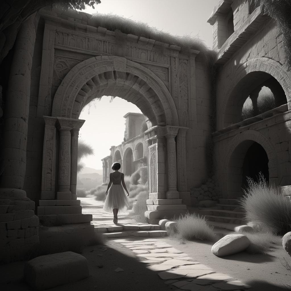 Mystical Flapper in Ancient Ruins