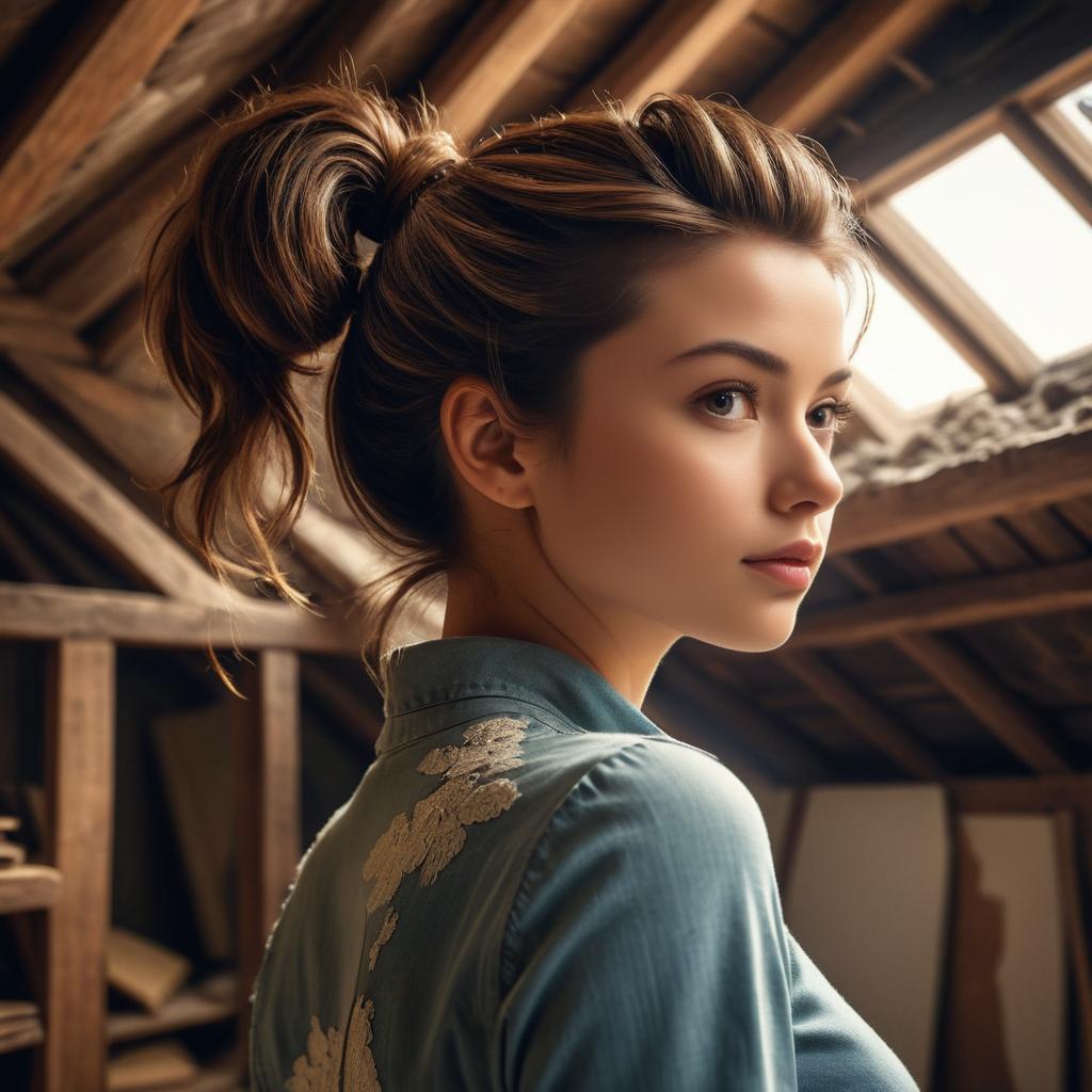 Vintage Attic Portrait of a Brunette