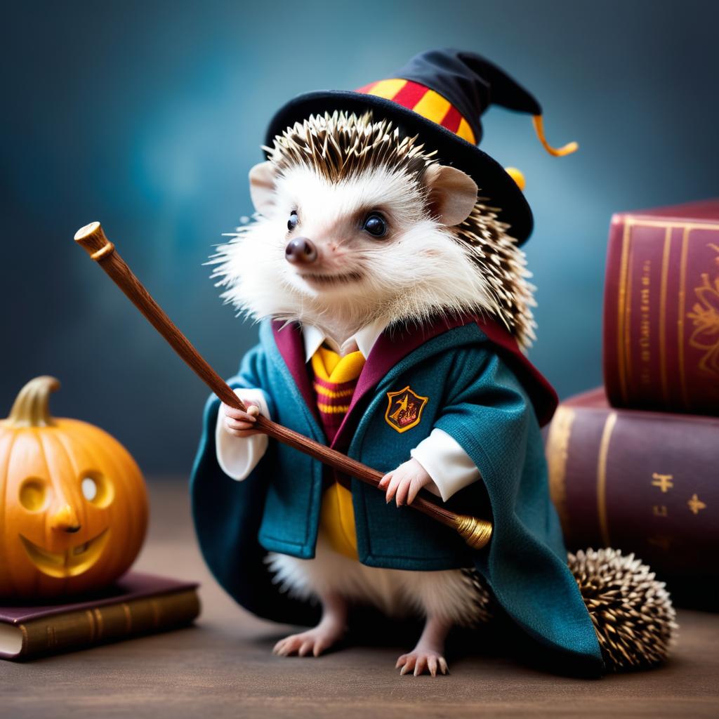 Whimsical Hedgehog as Harry Potter