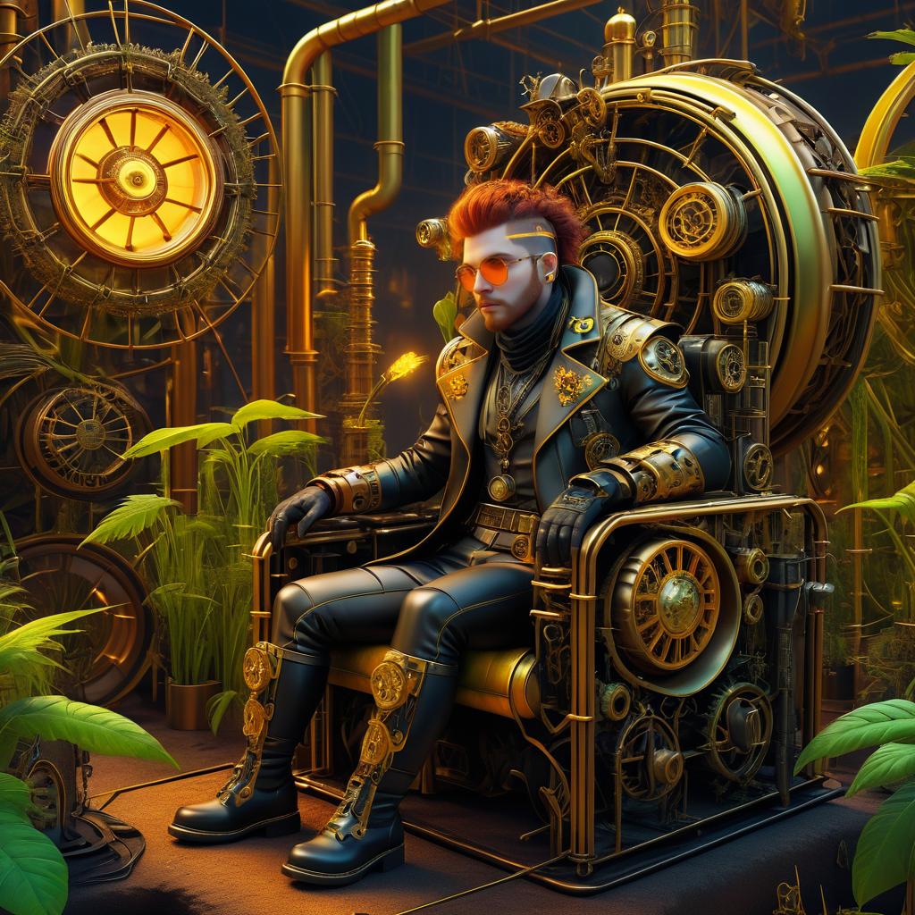 Steampunk Oasis: Rogue Cyborg Explorer