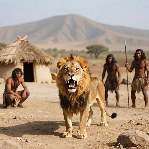 Dramatic Prehistoric Village Scene