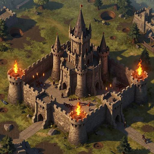 Epic DnD Castle Siege Battle Map