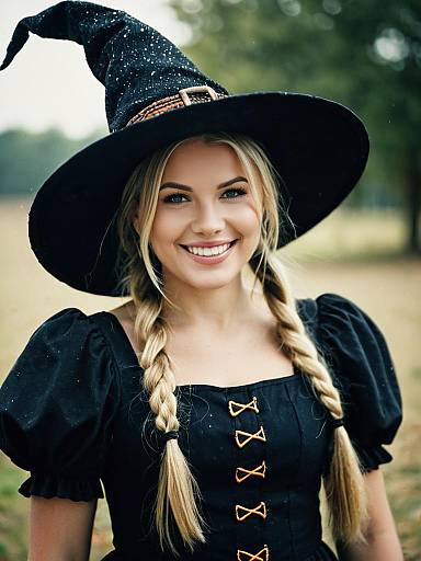 Dani Dennison in Witch Costume