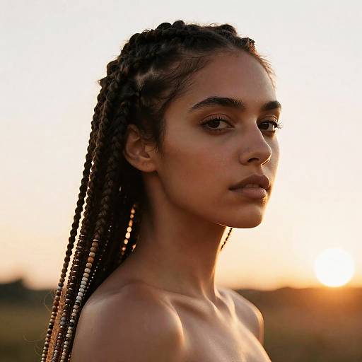 Golden Sunset Portrait of a Woman