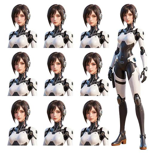 Futuristic Female Android Character Sheet