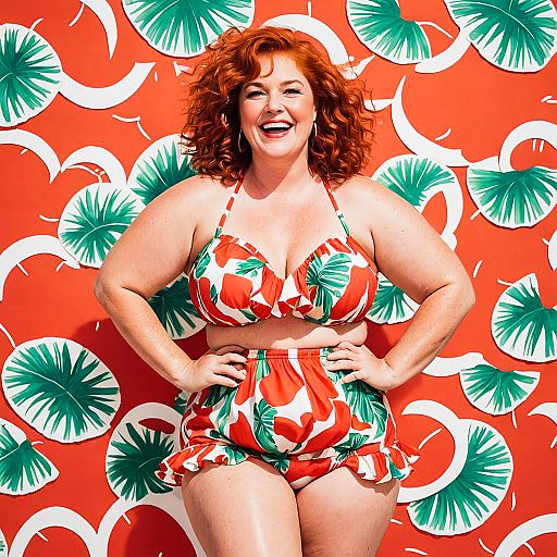 Joyful Beach Day with Vibrant Vacationer Joyful Beach Day with Vibrant Vacationer