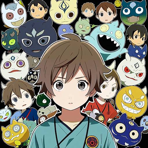Illustration of Amano keita, youkai watch in the style of Hazuki haru