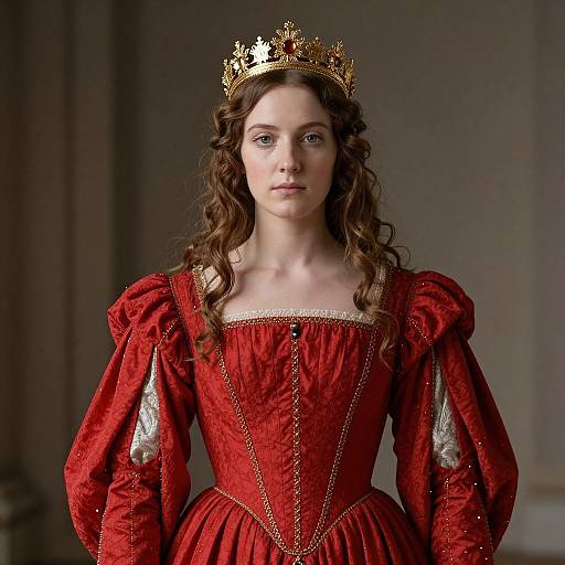 Renaissance Woman in Red Dress