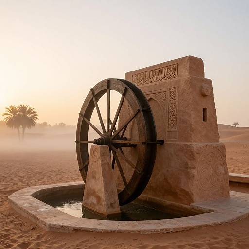 Serene Arabic Desert Oasis Dawn