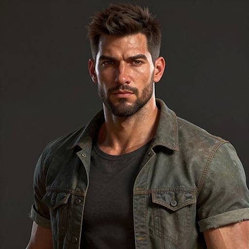 Realistic Digital Athletic Male Portrait