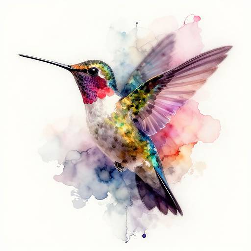 Ethereal Hummingbird Ornamental Tattoo Art