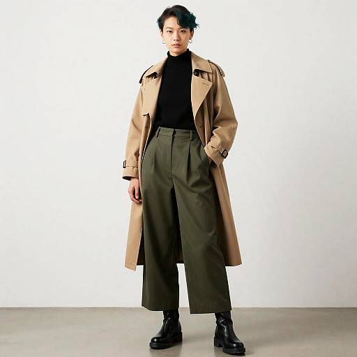 Androgynous Minimalist in Trench Coat