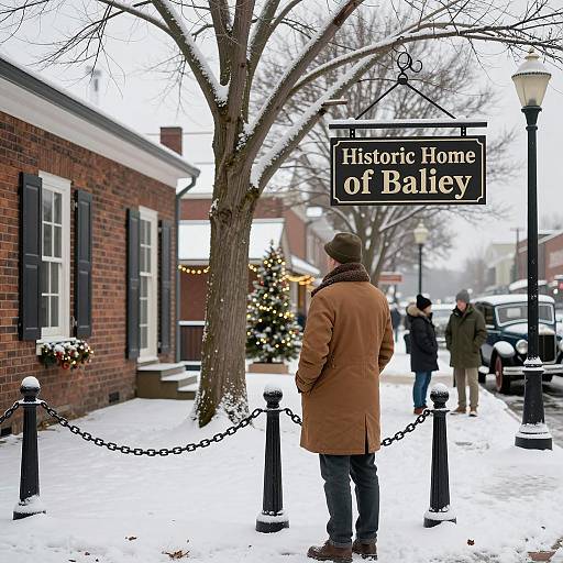 Charming Winter Street Scene with Details