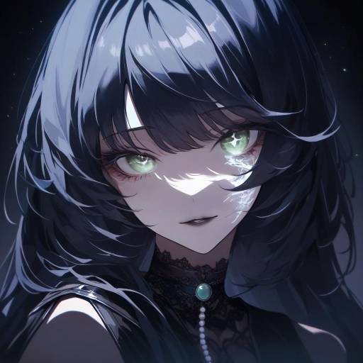 Gothic Anime Portrait of a Spectral Woman