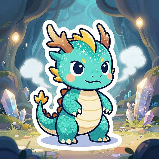 Cute Baby Dragon Mascot Logo