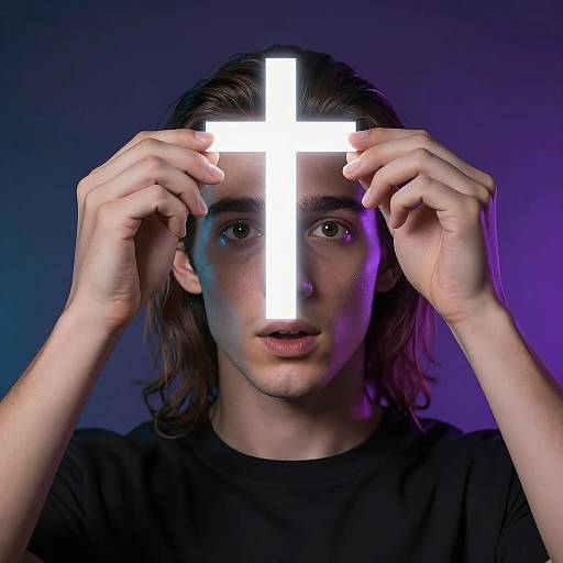 Glowing Cross in Dark Hues