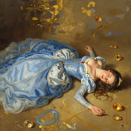 Realistic Princess in Blue Gown Masterpiece