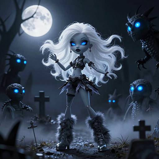 Moonlit Monster High Girl Scene
