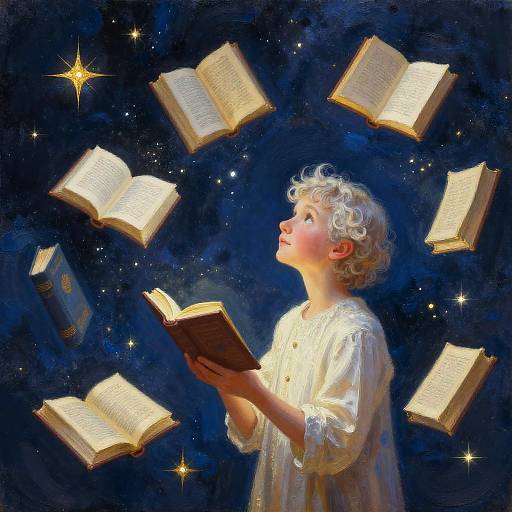 Celestial Library Among Stars