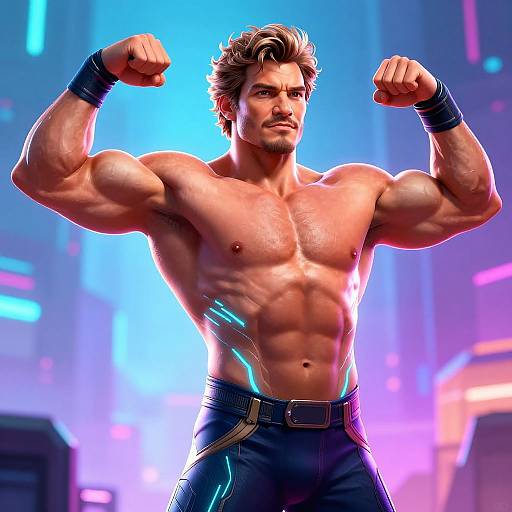 Futuristic Pedro Pascal Strength Illustration