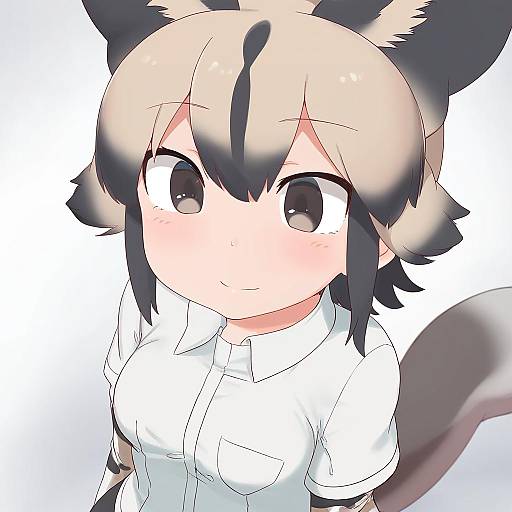 Illustration of African wild dog (kemono friends), kemono friends in the style of Abmayo