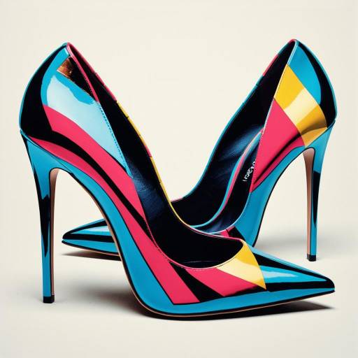 Glamorous High-Heeled Shoe in Warhol Style