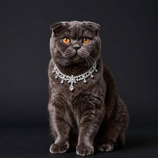 Luxurious Portrait of a Scottish Fold Cat
