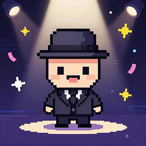 Pixel Art Jazz Musician Retro Style
