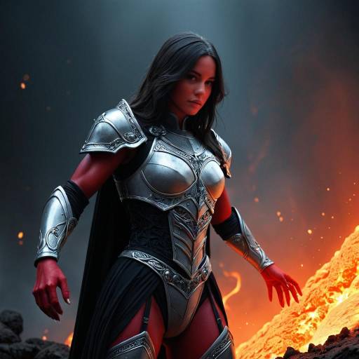 Muscular Demon in Fiery Lava Scene Muscular Demon in Fiery Lava Scene