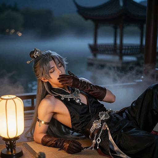 Aether in Silken Pavilion at Night