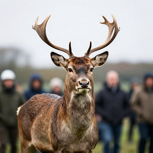 Jockey Stag in Costume with Antlers