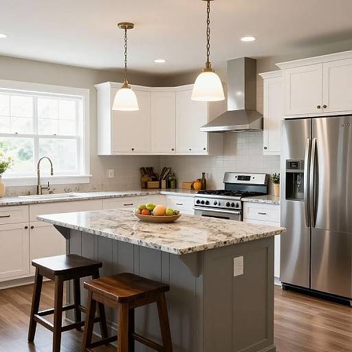 Bright Country Kitchen with Island