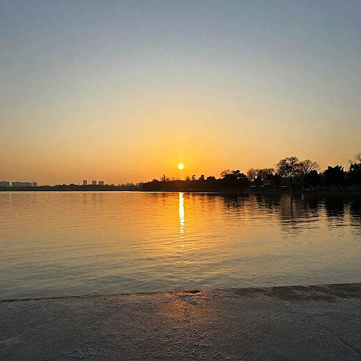 Golden Sunset Over Reflective Water