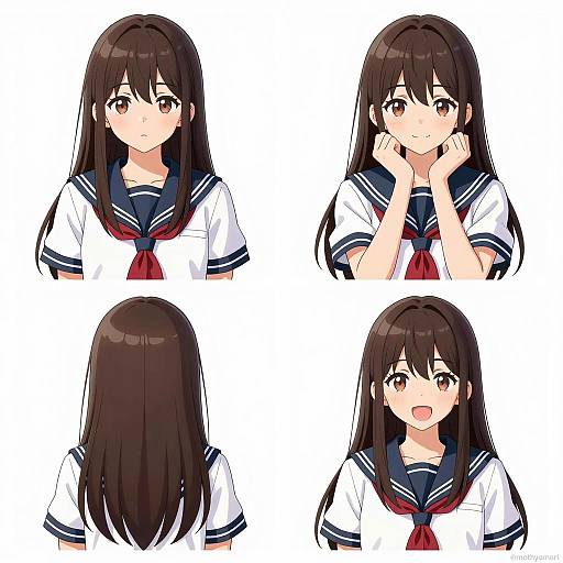 Japanese Schoolgirl Character Expressions