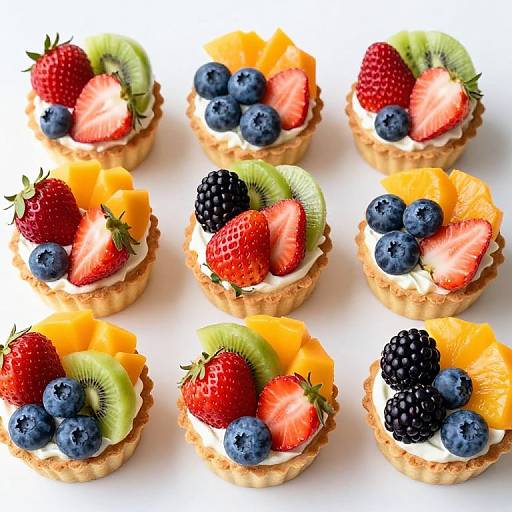 Colorful Rainbow Fruit Tartlets
