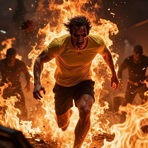 Fiery Demon Runner in Intense Chaos